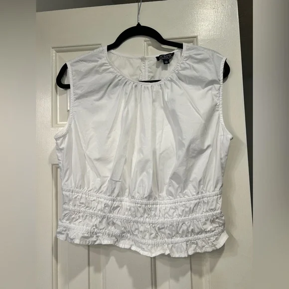 J Crew Hyacinth Top in Cotton Poplin in White Size Medium NWOT - Picture 3 of 8